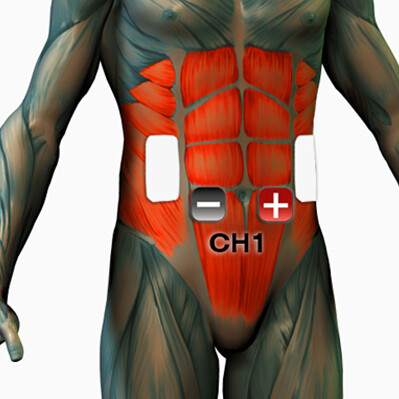Abs Muscle group Electrode Placement for Muscle Stimulator