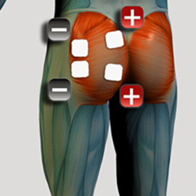 Buttocks Muscle Electrode Placement for Muscle Stimulator